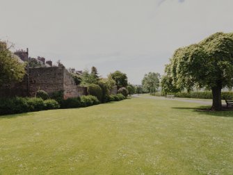 General view of Old Town walls and 12 Bridge Street from NNE.