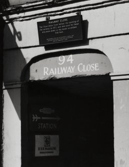 Detail of British Rail Station sign.