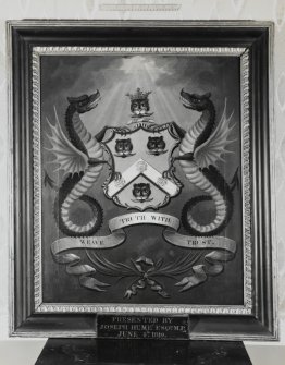 Interior.
Detail of guild coat of arms heraldic plaque.