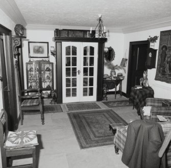 Interior. View of entrance hall from SSE