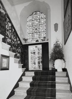 Interior. View of staircase from NW