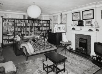Interior. View of ground floor study from S