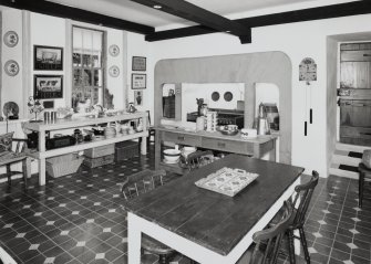 Interior. View of kitchen from E