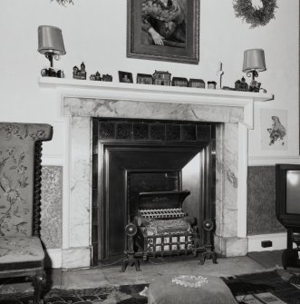 Interior. Detail of first floor master bedroom fireplace