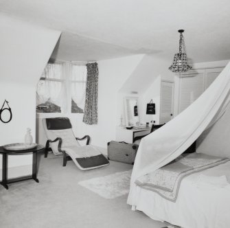 Interior. View of attic bedroom from N