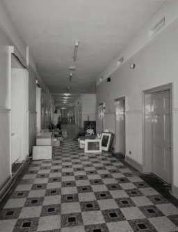 Interior. Second Floor dormitory/ward in W wing from NW