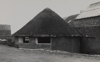 View of thatched horsemill.










