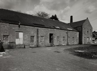 Dundee, Barns of Claverhouse Road, Claverhouse Bleachworks.
General view of works block from West.