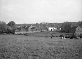 Distant view from north of Dewars Mill, Miller's House and Denbrae House