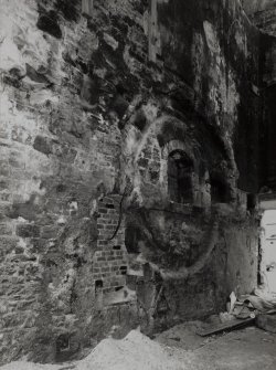 Interior.
Detail of west wall of of engine house.