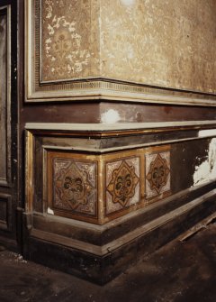 Dundee, Broughty Ferry, Camphill Road, Carbet Castle, interior.
View of specimen section of wall showing dado and wall panelling.