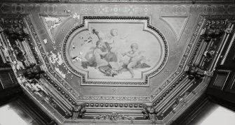 Dundee, Broughty Ferry, Camphill Road, Carbet Castle, interior.
View of East Bay Window ceiling of Ground Floor Dining Room.