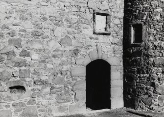 Dundee, Claypotts Road, Claypotts Castle.
General view of entrance.