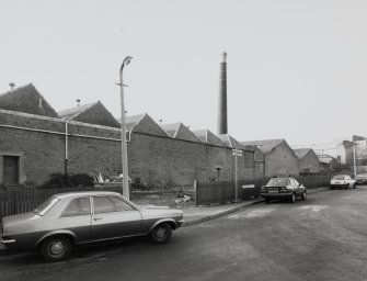 General view of works from South-East, also showing boiler house chimney.