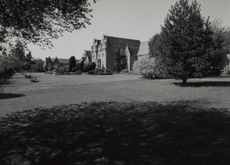 View from SE with benches at left