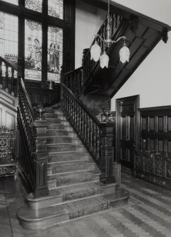 Interior. View of staircase hall from South