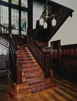 Interior. View of staircase hall from South