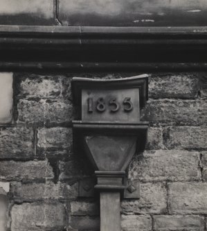 West wall.
Detail of drainpipe bearing date 1855.