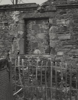 South wall.
Detail of blocked South-East window.