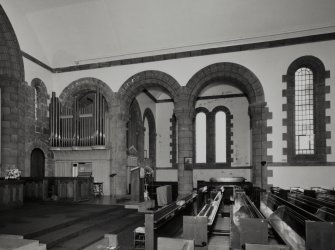 Interior, view from West showing Eat transept and organ