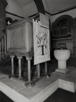 Interior, detail of pulpit