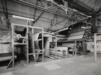 General view of machine which brought together various laminations making up the carpet.