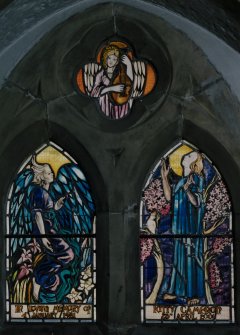 Interior. N aisle Kitty Cameron Memorial stained glass window dated 23 April 2001