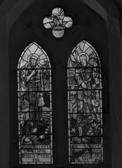 Interior. N aisle Kitty Cameron Memorial stained glass window dated 23 April 2001
