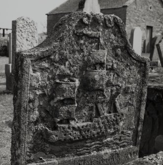Collace, Old Parish Church.
Detail of mariner's gravestone