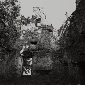 Clunie Castle.
Interior view of tower-house, showing N gable of W wing.