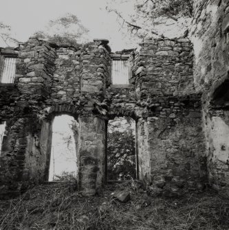 Clunie Castle.
Interior view of W wall of tower-house.