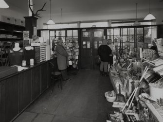 Interior view of 1 Dunira Street, Comrie, showing the shop of Brough and Macpherson from N.