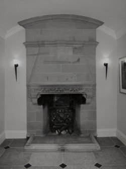 Interior. Ground floor lobby, detail of fireplace