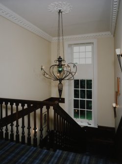Interior. View of main staircase at second floor level
