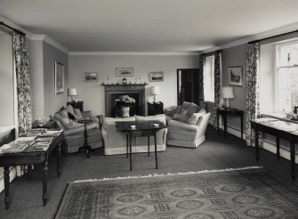 Interior: View from S of living room, S wing