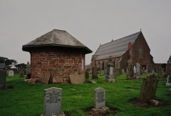 View from East showing graveyard watch house