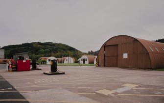 View of vehicle service bay (hut 8) and vehicle fuel  point