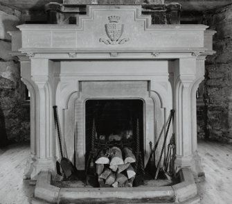 2nd. floor hall, detail of fireplace.