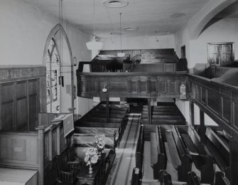 Dunning, St. Serf's Parish Church, interior.
General view of interior from East of the gallery.
