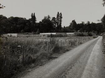 Fingask Castle, Walled Garden.
General view of outside of walled garden from South-East.