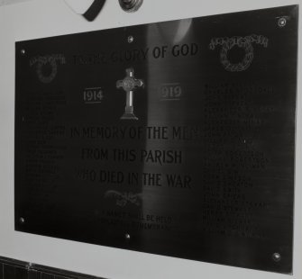Detail of War Memorial plaque