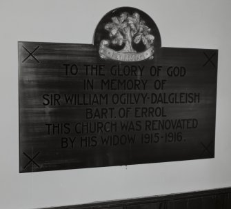 Detail of memorial plaque to Sir William Ogilvy-Dalgleish