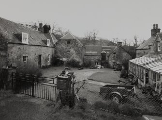 Keltneyburn, Keltneyburn Mill.
View from West with grain and textile mills in background and dwellings to left and right.