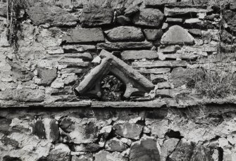 Kilspindie, Dovecot.
Detail of reused fragment.