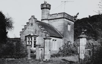 Kinfauns Castle, East Lodge.
General view from South-East.