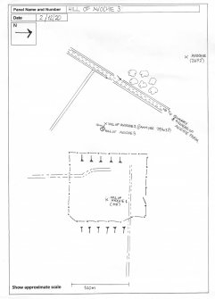 Scanned image of rock art location sketch, from Scotland's Rock Art project, Hill of Avochie, 3, Perth And Kinross