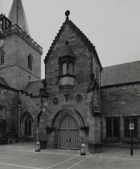 Transept tower and Lorimer porch. View from SSE.