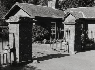 Keithick House, South Lodge.
View of gate piers.