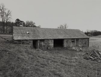 Lynedoch Cottage, outbuilding.
General view from West of three arch cart house.