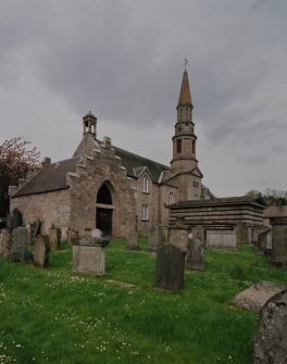 View of Church Spire from WSW showing Aisle and Lynedoch Mausoleum